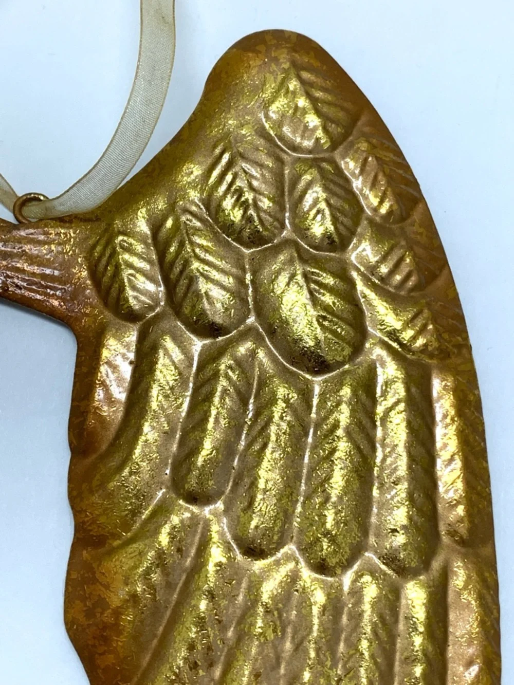 8.5” Gold Metallic Tin Angel Wings Hanging Ornament Wall Decor